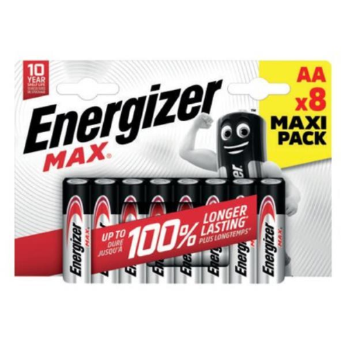 ENERGIZER MAX BATTERIA ALKALINA AA STILO MAXI PACK CONF 8 Pz.
